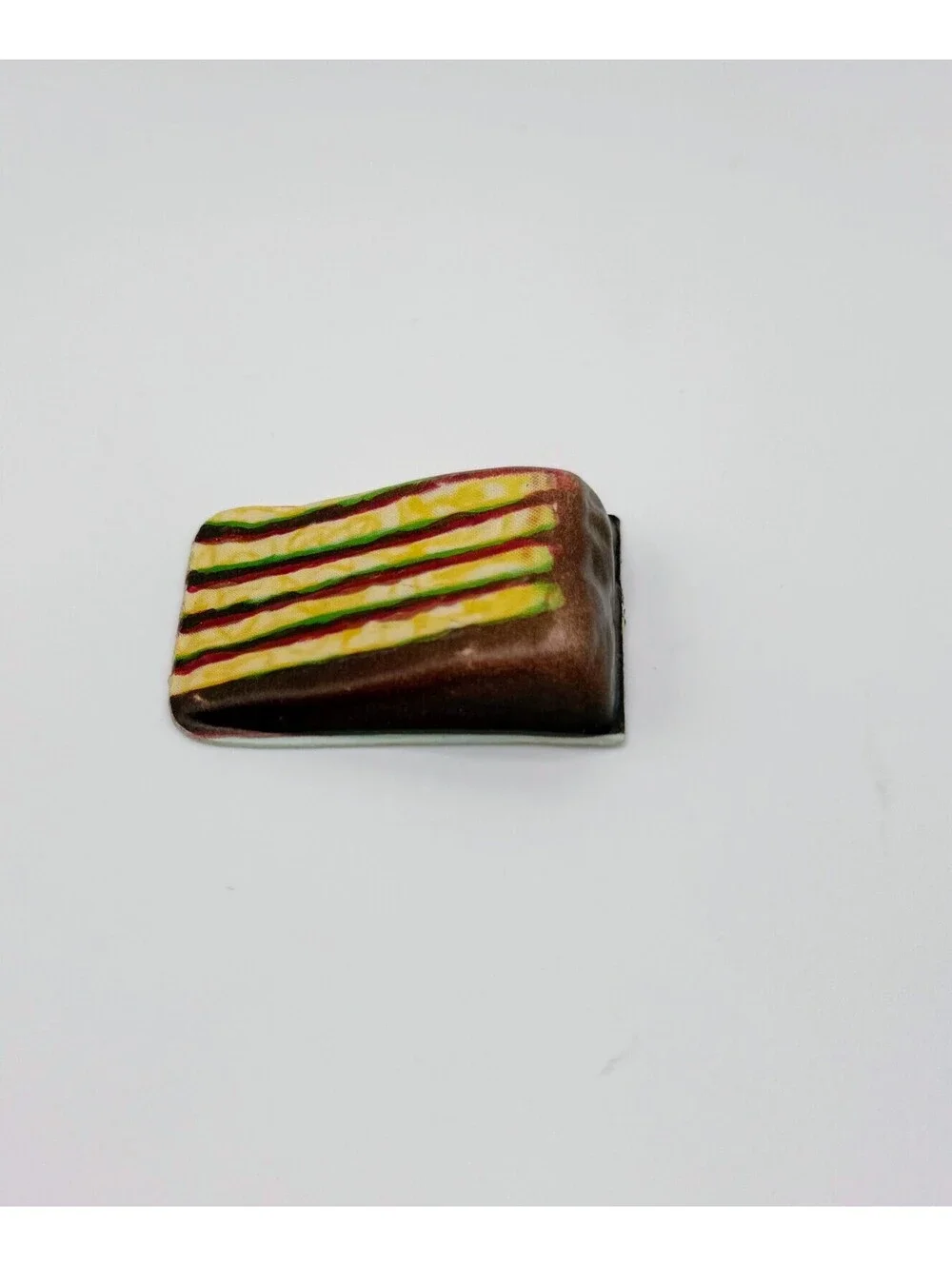 1:6 Scale Vintage Dollhouse Food Miniature Plastic Layer Cake Slice Chocolate